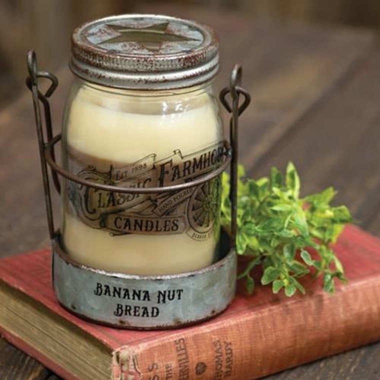 Banana Nut Bread 3 Layer Jar Candle W/Tin Holder 14Oz G04833 By CWI Gifts