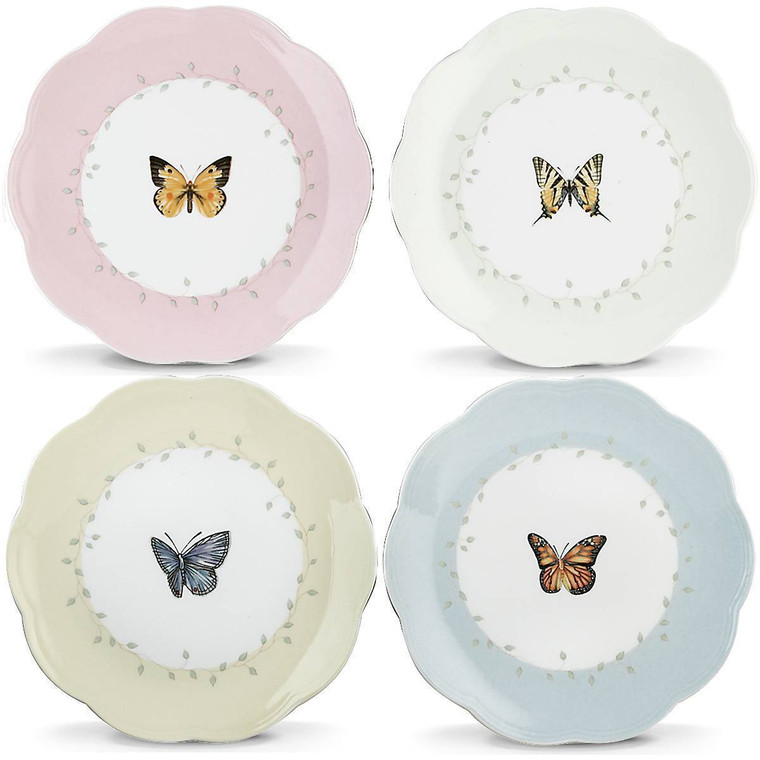 Butterfly Meadow 4-Piece Dessert Plate Set 6444731 By Lenox
