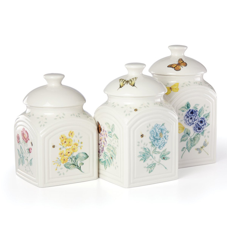 Butterfly Meadow Kitchen 3-Piece Canister Set 888255 By Lenox