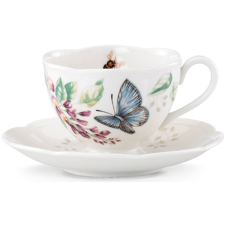 Butterfly Meadow Blue Cup And Saucer 812098 By Lenox