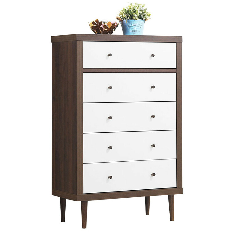 5 Drawer Dresser Wood Chest Of Storage Cabinet Organizer HW63449