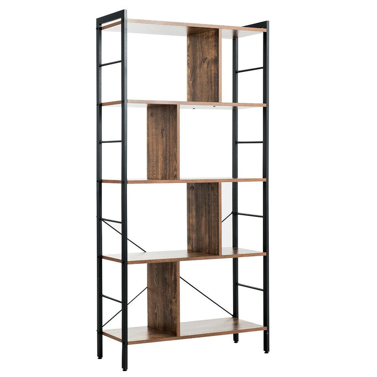 4-Tier Industrial Bookshelf Floor Standing Storage Rack Large Storage HW63533