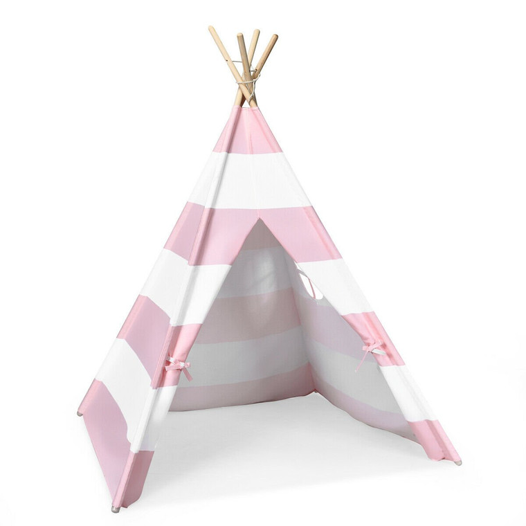 5' White & Pink Portable Indian Children Sleeping Dome Play Tent HW62381