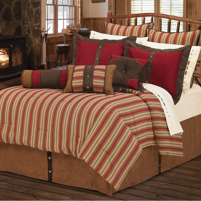 LG1850 Rock Canyon 6 Piece Bedding Set - Red/Tan by HiEnd Accents
