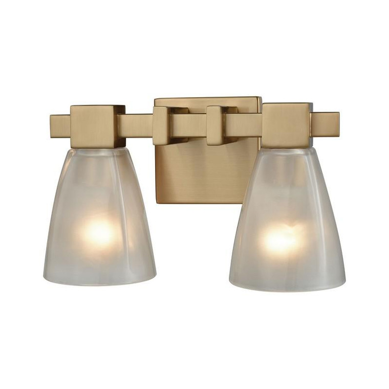 Elk Ensley 2 Light Vanity In Satin Brass With Frosted Glass 11991/2