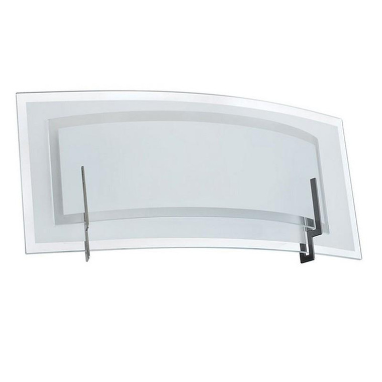 Dainolite 1 Light Vanity, Satin Chrome, Clear Frosted Glass With Frosted Bottom Diffuser V034-1W-SC