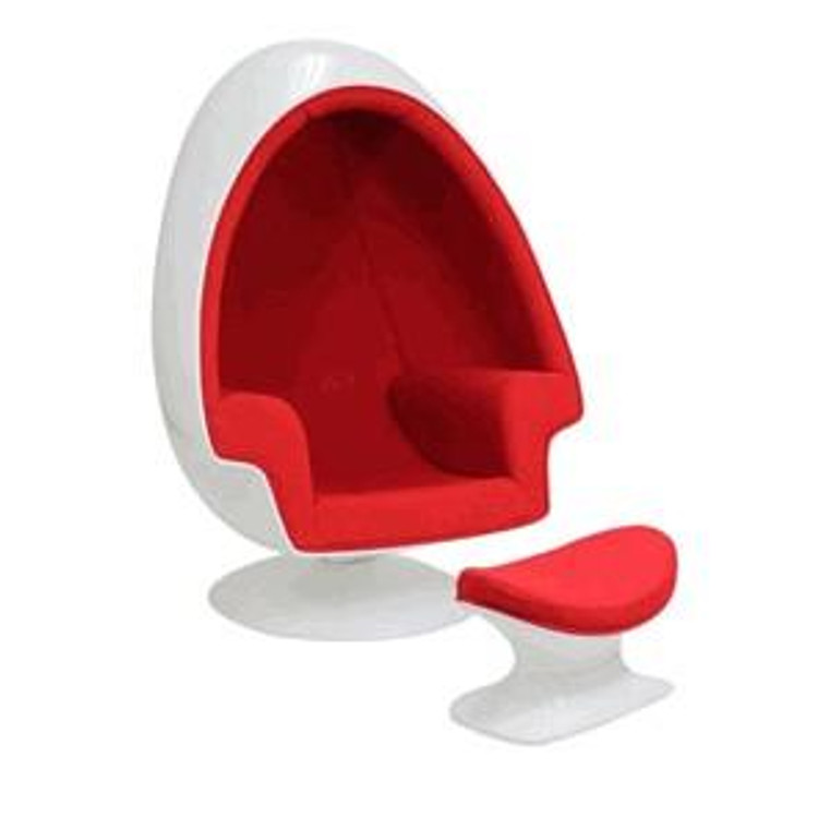 MID-37281 Arne Jacobsen Style Alpha Shell Egg Chair With Ottoman