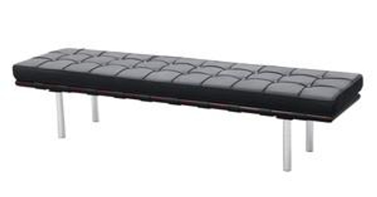 MID-34820 Pavilion Premium Italian Aniline Leather Three Seater Bench