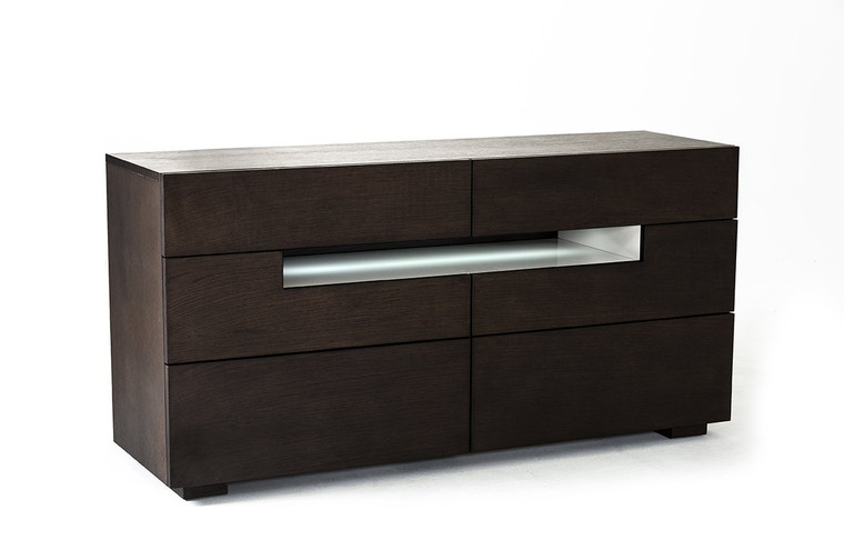 Modrest Ceres- Brown Oak And Gray Dresser With Led Light VGWCCG05D-WNG By VIG Furniture