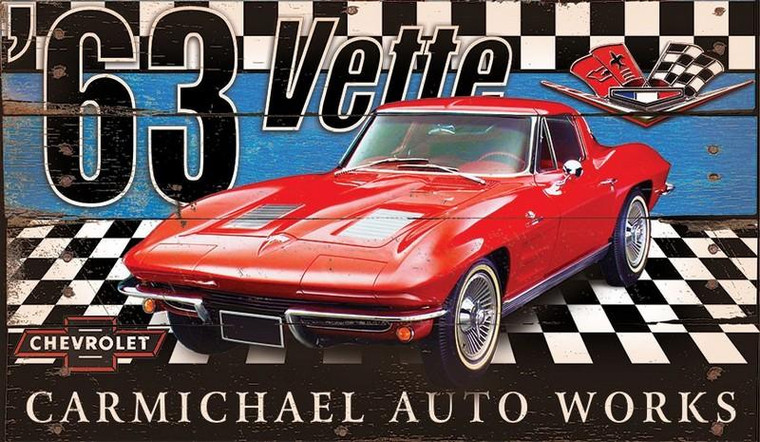 AS-428 Red Horse 63 Vette Wall Art