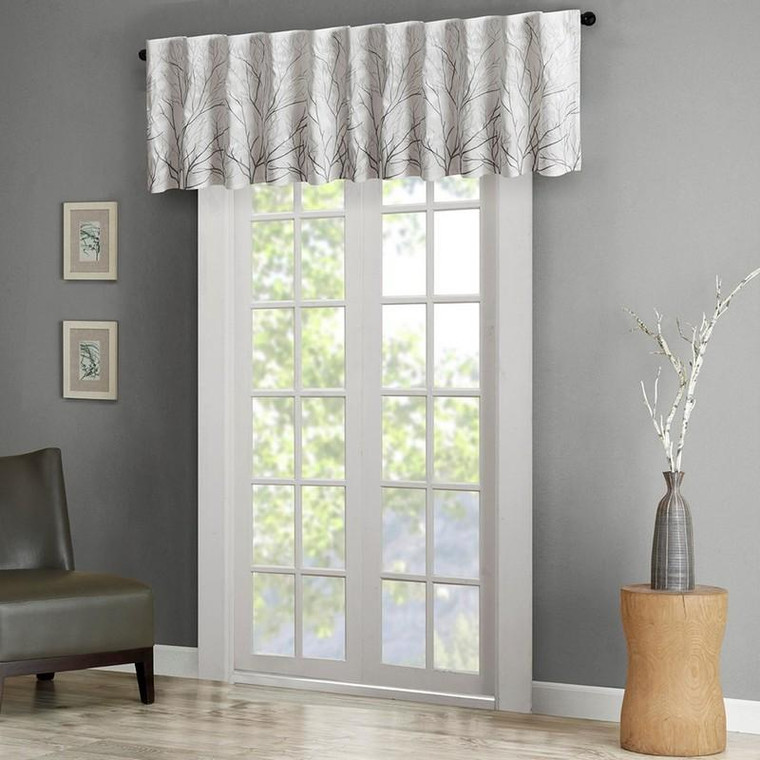 Madison Park Faux Silk Embroidered Window Valance -50X18" MP41-4569 By Olliix
