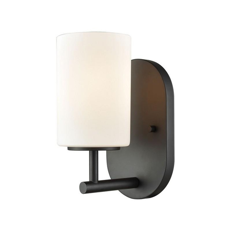 Elk Pemlico 1 Light Vanity In Oil Rubbed Bronze With White Glass 57140/1