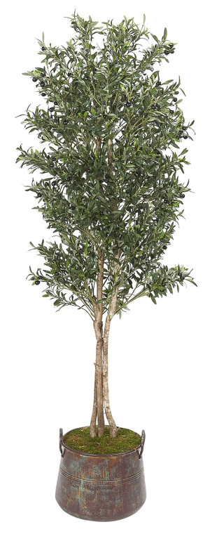 7' Olive Tree In Aged Copper Planter 319901 By DW Silks