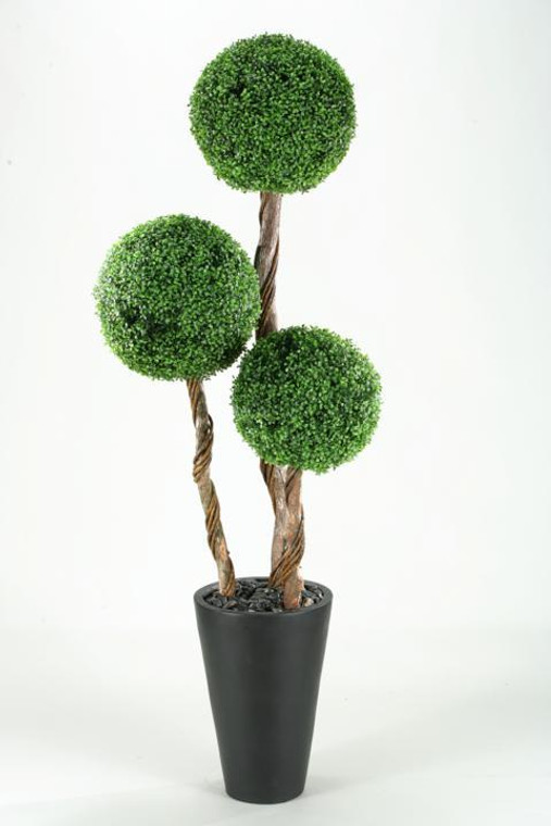 7' Boxwood Topiary In Tall Round Resin Planter 312905 By DW Silks