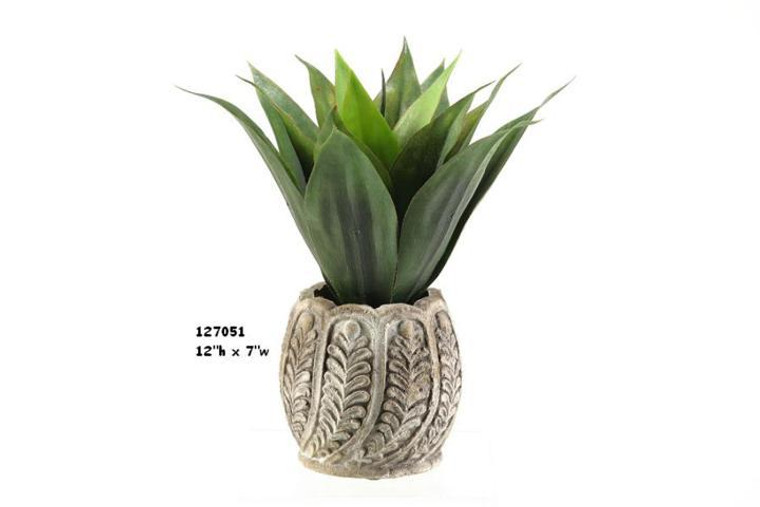 Agave Plant In Ceramic Planter 127051 By DW Silks