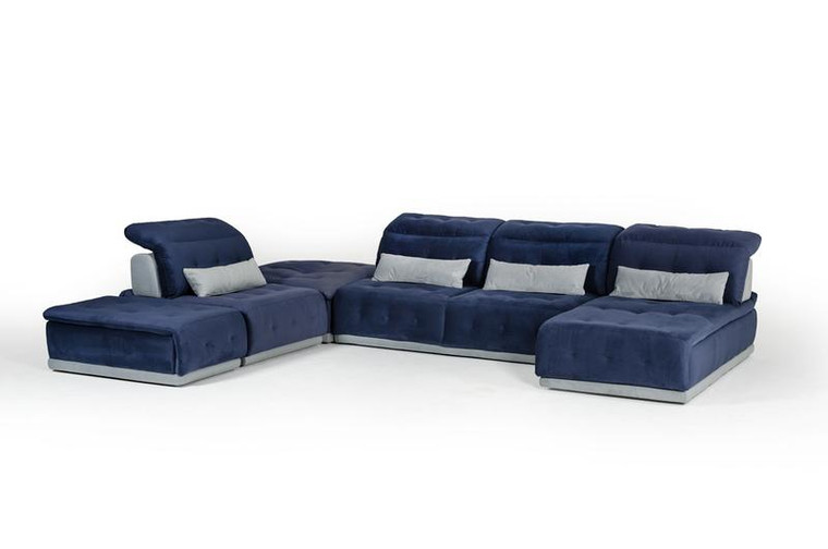 David Ferrari Daiquiri Italian Modern Blue &Amp; Grey Modular Sectional Sofa