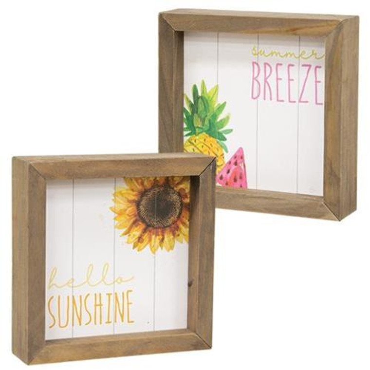 *Hello Sunshine Two-Sided Framed Sign G34852 By CWI Gifts