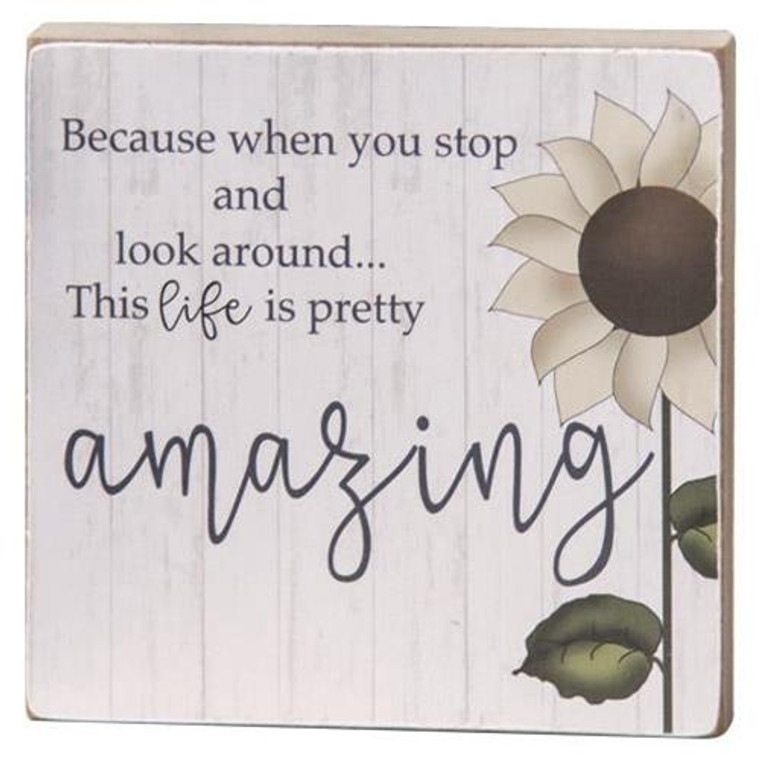 Life Is Amazing Square Block G34811 By CWI Gifts
