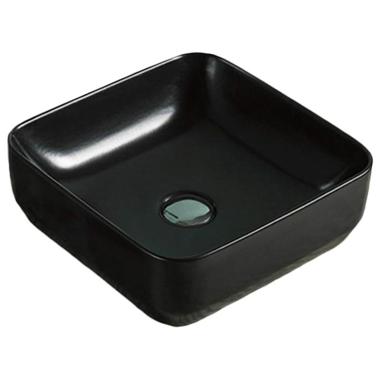 14.2-In. W Above Counter Matt Black Vessel For Deck Mount Deck Mount Drilling AI-28197 By American Imaginations