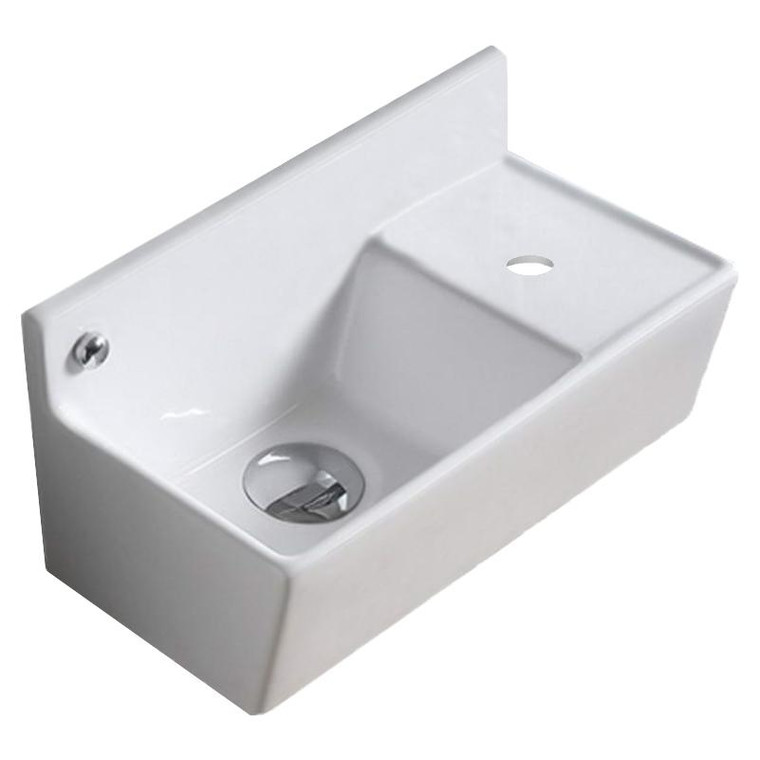14.2-In. W Wall Mount White Vessel For 1 Hole Right Drilling AI-28171 By American Imaginations