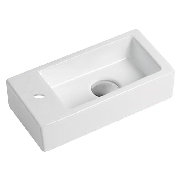 14.5-In. W Above Counter White Vessel For 1 Hole Center Drilling AI-28159 By American Imaginations