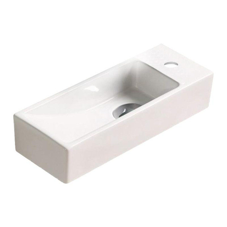 15-In. W Wall Mount White Vessel For 1 Hole Center Drilling AI-28154 By American Imaginations