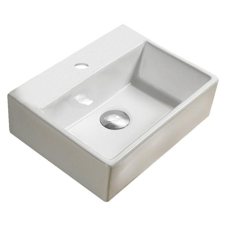15.2-In. W Above Counter White Vessel For 1 Hole Center Drilling AI-28115 By American Imaginations