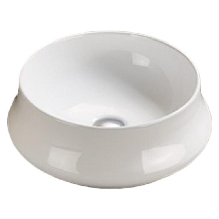 15.35-In. W Above Counter White Vessel For Deck Mount Deck Mount Drilling AI-27960 By American Imaginations
