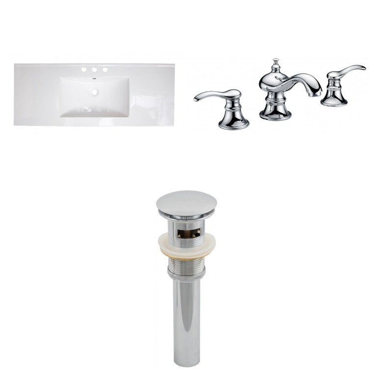 48-In. W 3H8-In. Ceramic Top Set In White Color - Overflow Drain Include AI-27198 By American Imaginations