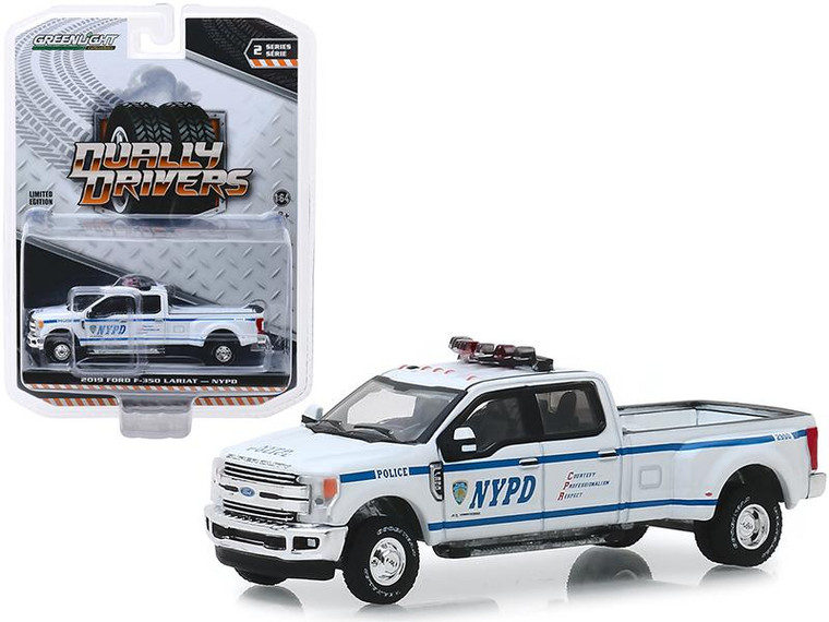 2019 Ford F-350 Lariat Pickup Truck "New York City Police Dept" (Nypd) " Dually Drivers" Series 2 1/64 Diecast Model Car By Greenlight" (Pack Of 3) 46020F