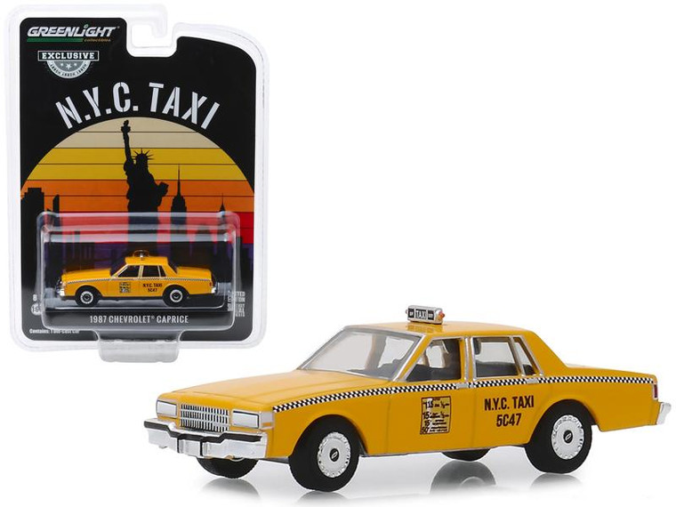 1987 Chevrolet Caprice Yellow "N.Y.C. Taxi" (New York City Taxi) " Hobby Exclusive" 1/64 Diecast Model Car By Greenlight" (Pack Of 3) 30077