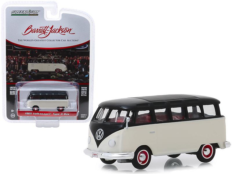 1965 Volkswagen Type Ii 21-Window Deluxe Bus Cream And Black (Lot #1315) Barrett Jackson "Scottsdale Edition" Series 4 1/64 Diecast Model Car By Greenlight" (Pack Of 3) 37180B