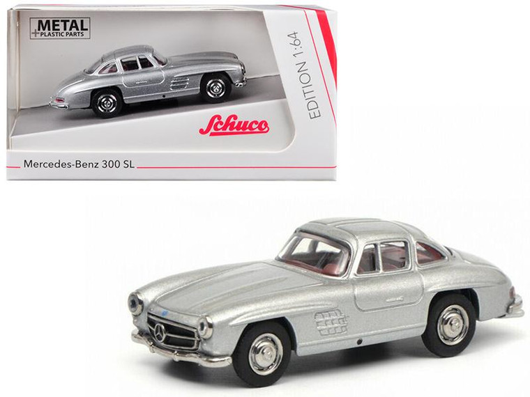 Mercedes Benz 300Sl Gullwing Silver 1/64 Diecast Model Car By Schuco (Pack Of 2) 452015700
