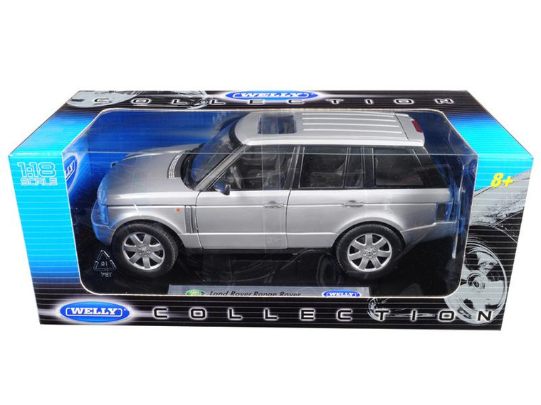 2003 Land Rover Range Rover Silver 1/18 Diecast Model Car By Welly 12536s