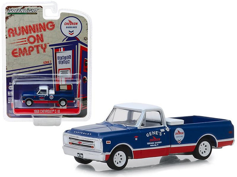 1968 Chevrolet C-10 "Chevron" Pickup Truck Blue And Red With White Top " Running On Empty" Series 7 1/64 Diecast Model Car By Greenlight" (Pack Of 3) 41070C