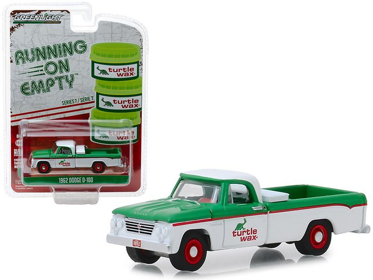 1962 Dodge D-100 "Turtle Wax" Pickup Truck White And Green " Running On Empty" Series 7 1/64 Diecast Model Car By Greenlight" (Pack Of 3) 41070B