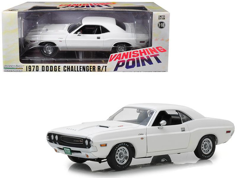 1970 Dodge Challenger R/T White "Vanishing Point" (1971) Movie 1/18 Diecast Model Car By Greenlight" 13526