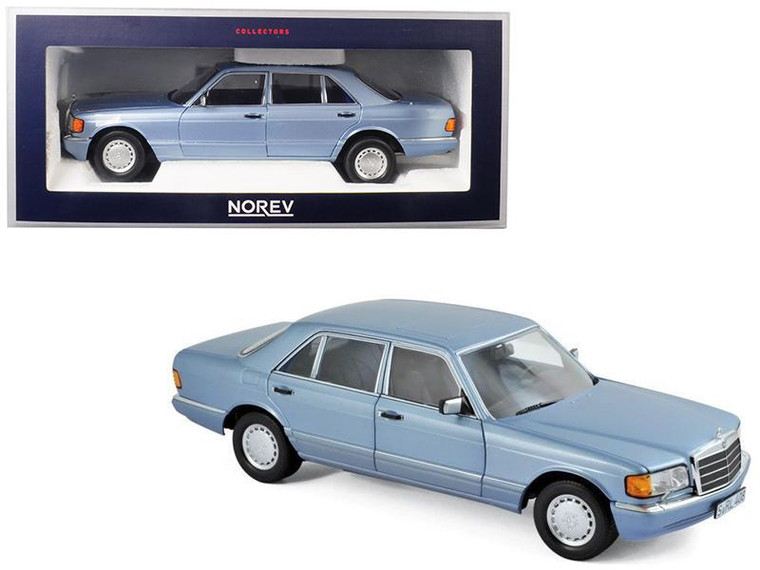 1991 Mercedes Benz 560 Sel Pearl Blue Metallic 1/18 Diecast Model Car By Norev 183464