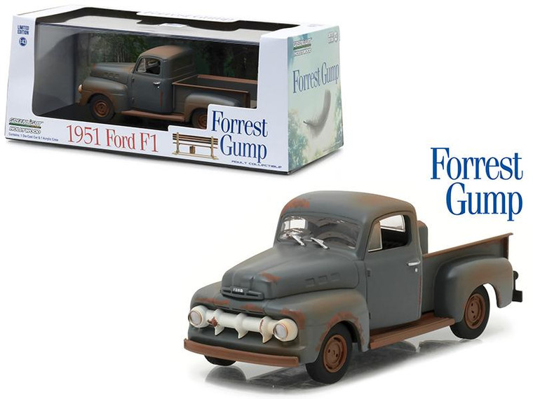 1951 Ford F-1 Pickup Truck ( "Run Forest, Run" ) " Forest Gump" (1994) Movie 1/43 Diecast Model Car By Greenlight" (Pack Of 2) 86514