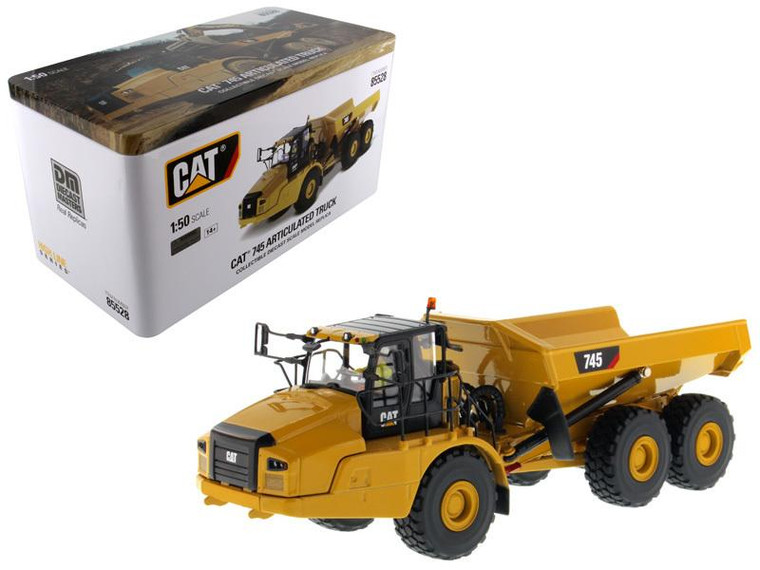 Cat Caterpillar 745 Articulated Dump Truck With Removable Operator "High Line" Series 1/50 Diecast Model By Diecast Masters" 85528