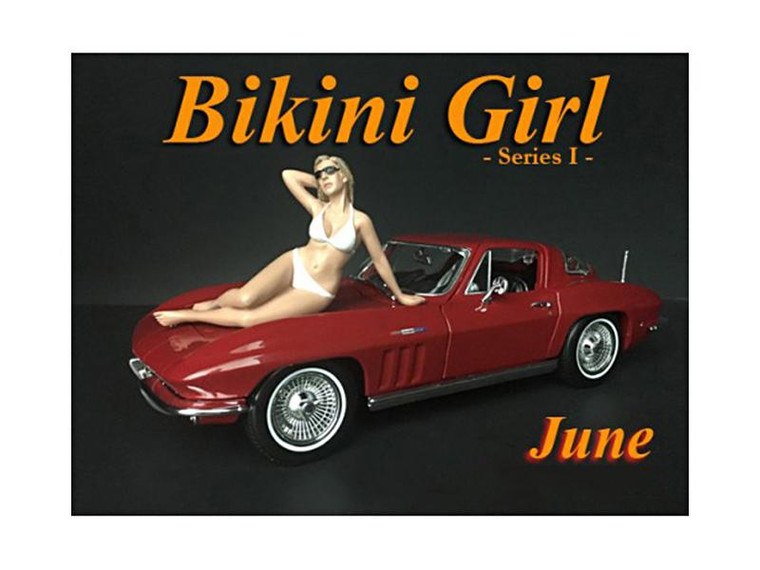 June Bikini Calendar Girl Figure For 1/24 Scale Models By American Diorama (Pack Of 3) 38270 By Diecast Models