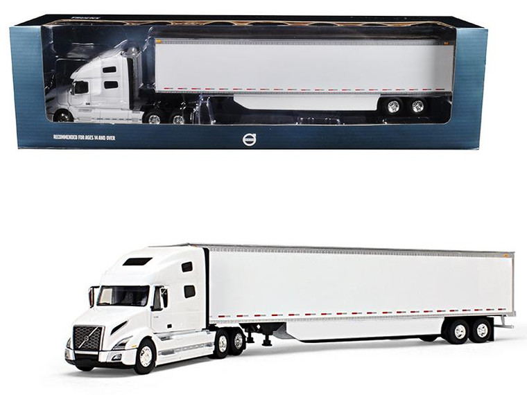 Volvo Vnl 760 Sleeper Cab With 53' Trailer With Side Skirts White 1/50 Diecast Model By First Gear 50-3394