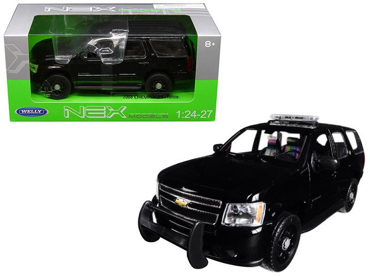 2008 Chevrolet Tahoe Unmarked Police Car Black 1/24-1/27 Diecast Model Car By Welly 22509WEP-BK