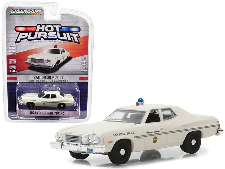 1975 Ford Gran Torino Police San Diego, California Hot Pursuit Series 27 1/64 Diecast Model Car By Greenlight (Pack Of 3) 42840A