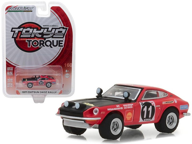 1971 Datsun 240Z Rally #11 Edgar Hermann And Hans Schuller East African Safari Rally Tokyo Torque Series 2 1/64 Diecast Model Car By Greenlight (Pack Of 3) 29900D