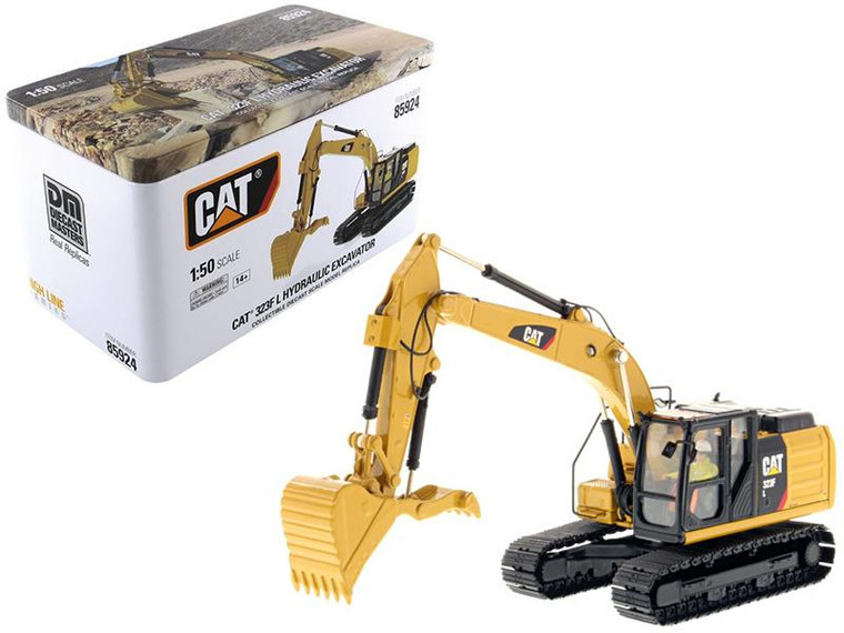 Cat Caterpillar 323F L Hydraulic Excavator With Thumb And Operator High Line Series 1/50 Diecast Model By Diecast Masters 85924