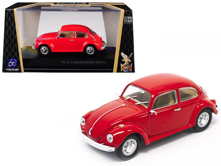 1972 Volkswagen Beetle Red 1/43 Diecast Model Car By Road Signature (Pack Of 2) 43219r