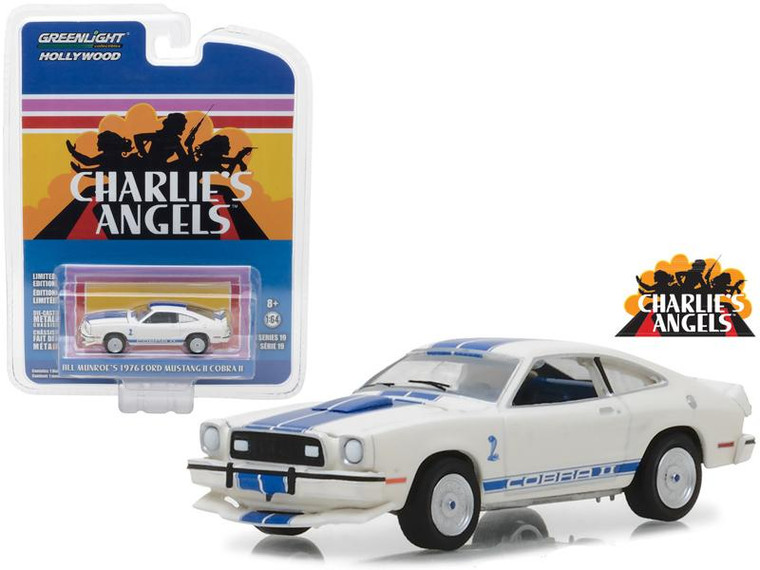 1976 Ford Mustang Ii Cobra Ii White (Jill Munroe'S) "Charlie'S Angels" (1976-1981) Tv Series " Hollywood Series" Release 19 1/64 Diecast Model Car By Greenlight" (Pack Of 3) 44790A