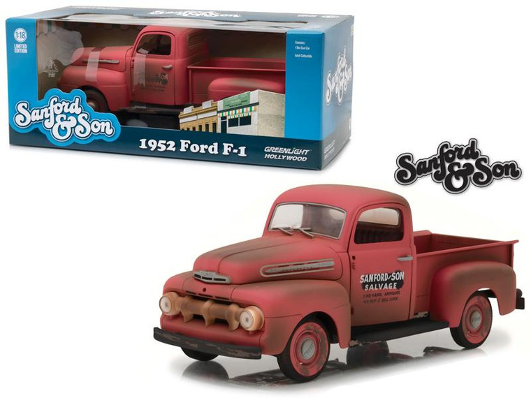 1952 Ford F-1 Pickup Truck Red "Sanford & Son" (1972-1977) Tv Series 1/18 Diecast Model Car By Greenlight" 12997