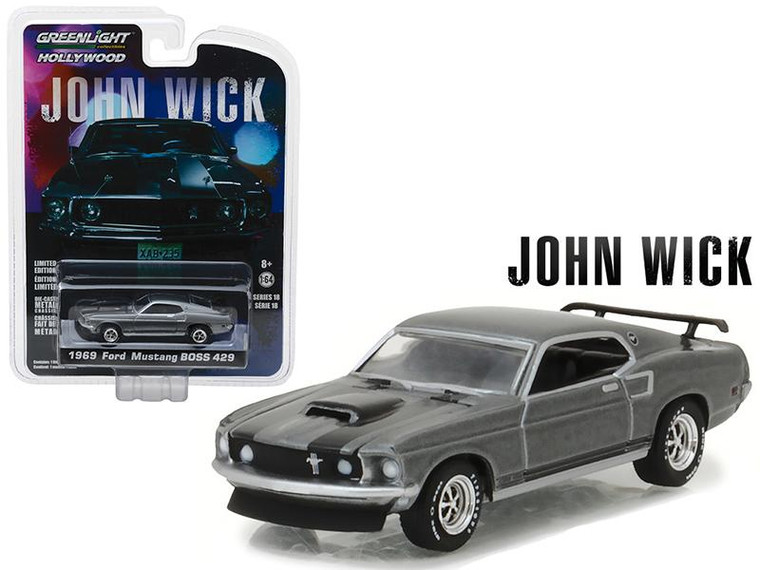 1969 Ford Mustang Boss 429 "John Wick" (2014) Movie " Hollywood Series" Release 18 1/64 Diecast Model Car By Greenlight" (Pack Of 3) 44780E